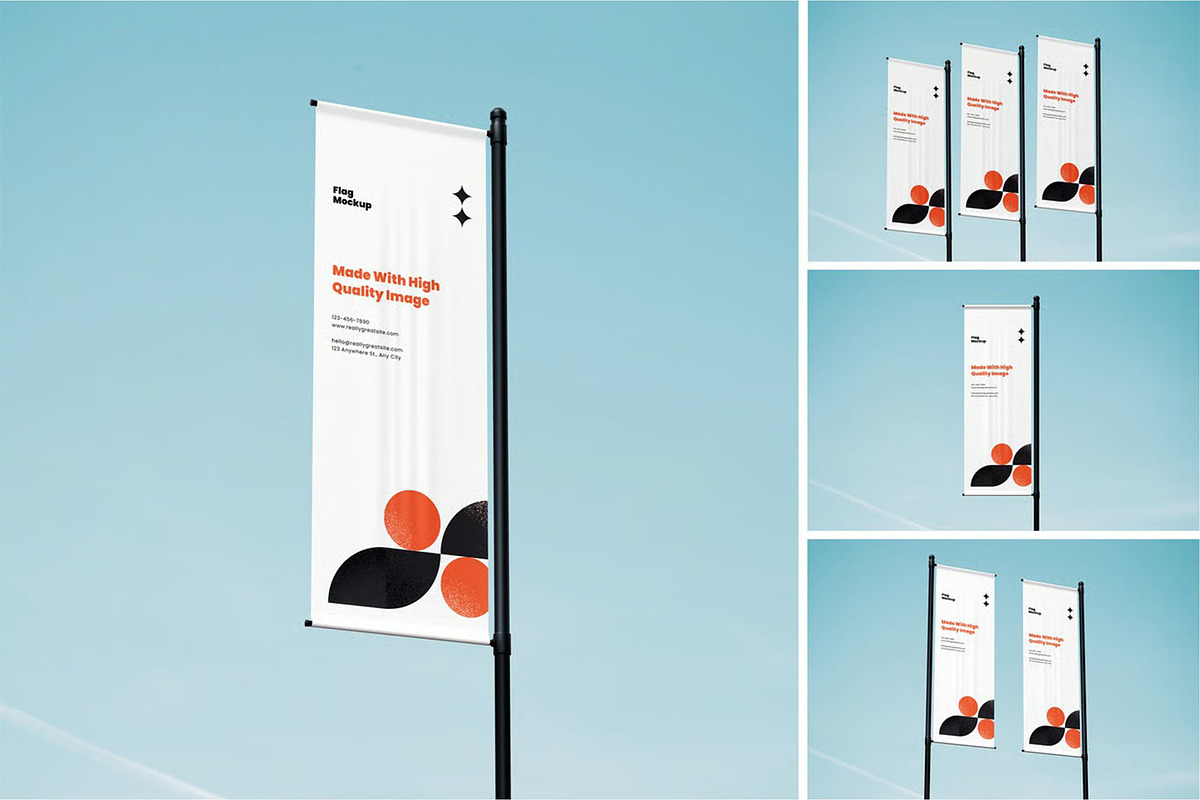 Flag Mockup, an Advertising Mockup by zpackcreative (Photo 1 of 5)