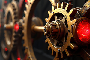 Steampunk gears machine mechanism, a Technology Photo by Artonix