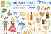 Watercolor Oktoberfest festival set, a Food Illustration by svetodesign (Thumbnail 1 of 10)
