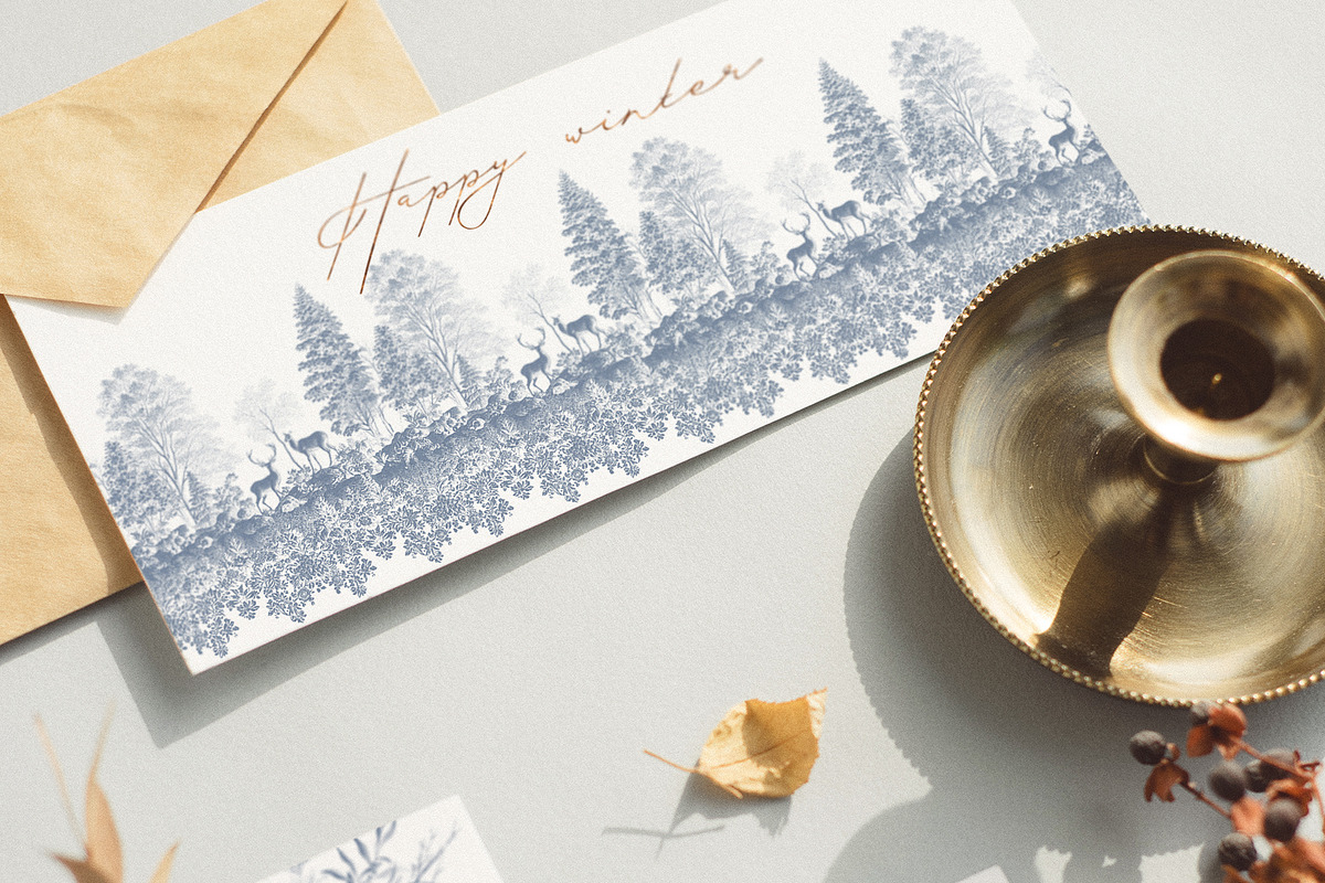 Snowy Winter - vintage illustrations, a Seasonal Illustration by Pamyatka Shop (Photo 11 of 17)