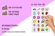 60 Trendy Icons + Stickers Artpack, an Outline Icon by Pulpixel Design (Thumbnail 2 of 13)