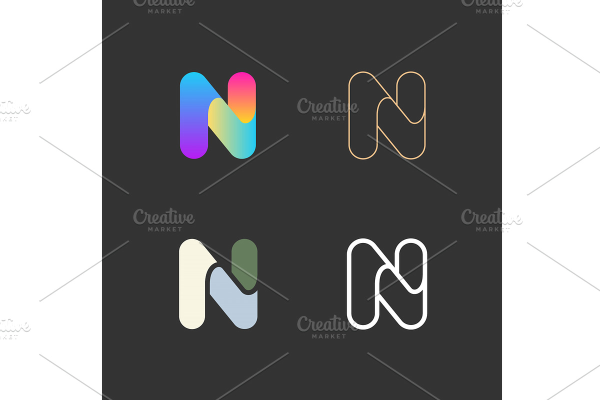 Letter N logo vector set. Abstract, a Branding & Logo Template by Bureau