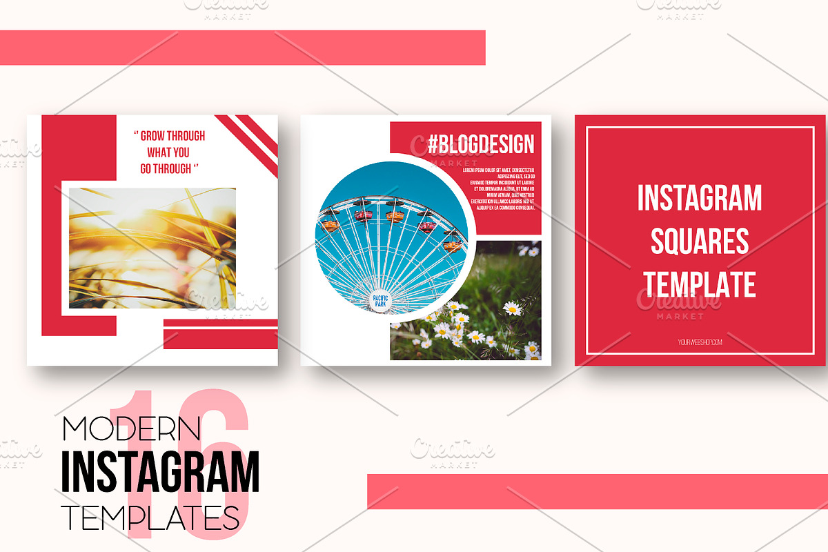 Instagram modern templates, a Social Media Template by Iryna Danyliuk (Photo 4 of 6)