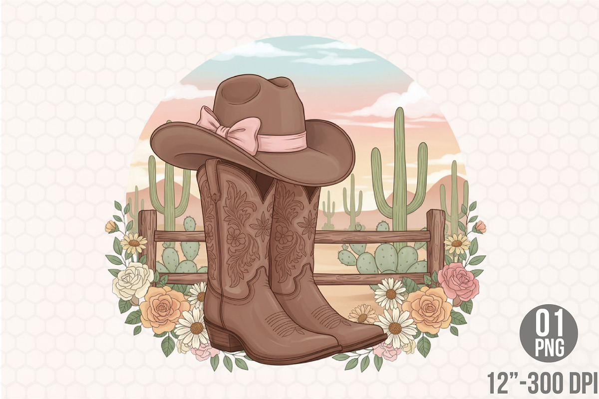 Western Cowgirl Coquette Country PNG, an Illustration by Designking (Photo 1 of 4)