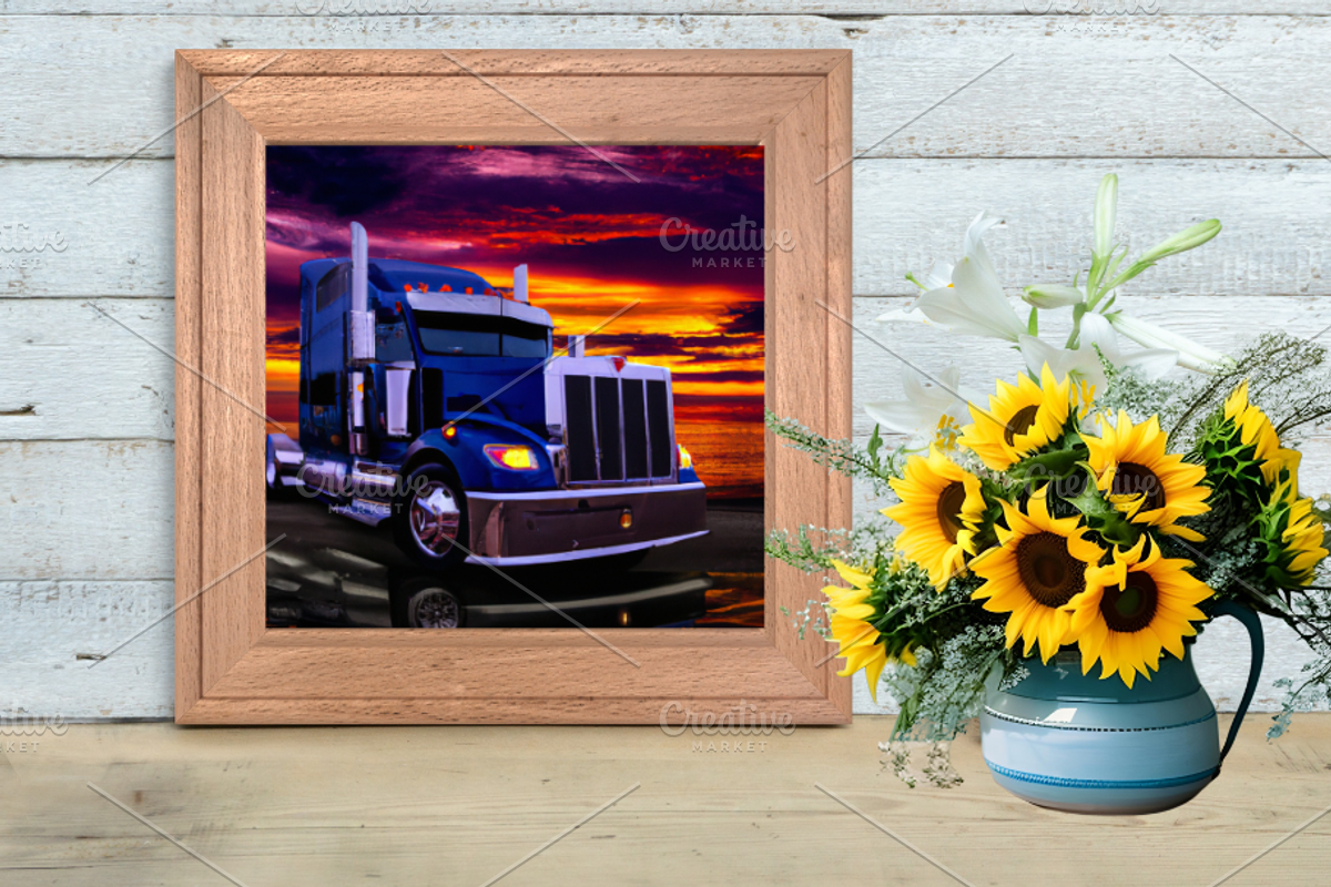 Template art, Semi Truck, a Poster Template by Boho Pixel Dust (Photo 6 of 6)