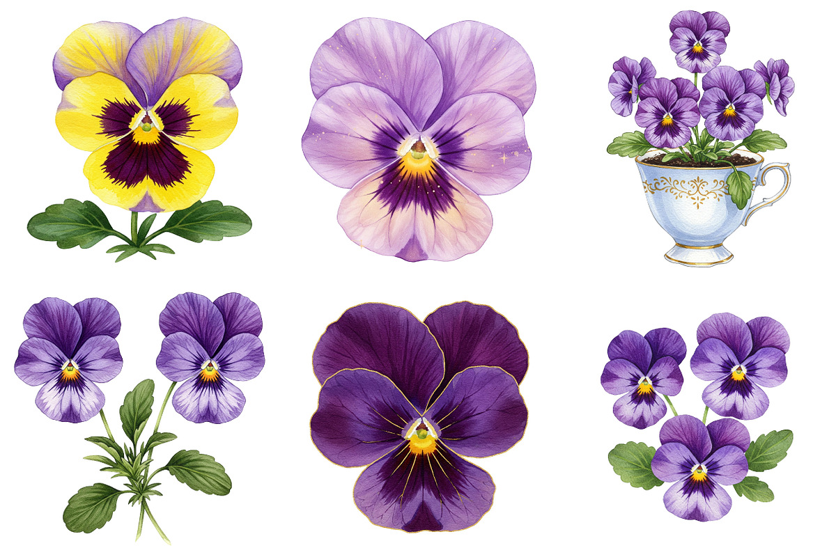 Viola Flower Bloom Clipart, an Illustration by cherrydesign (Photo 2 of 3)