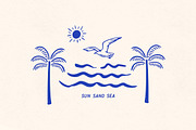 Beach Illustration Set, an Illustration by cd-design.co (Thumbnail 4 of 6)