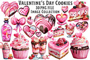 Watercolor Valentine's Sweets Clipar, an Illustration by Dream Creation (Thumbnail 1 of 4)