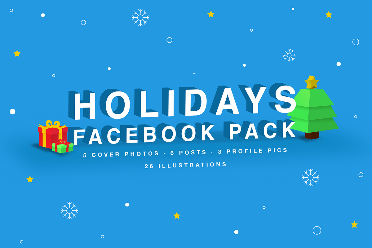 Holiday Facebook Pack, an Illustration by Good Laab (Photo 1 of 3)