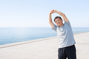 Asian man practicing summer outdoor, a Photo by Dvoevnore photos