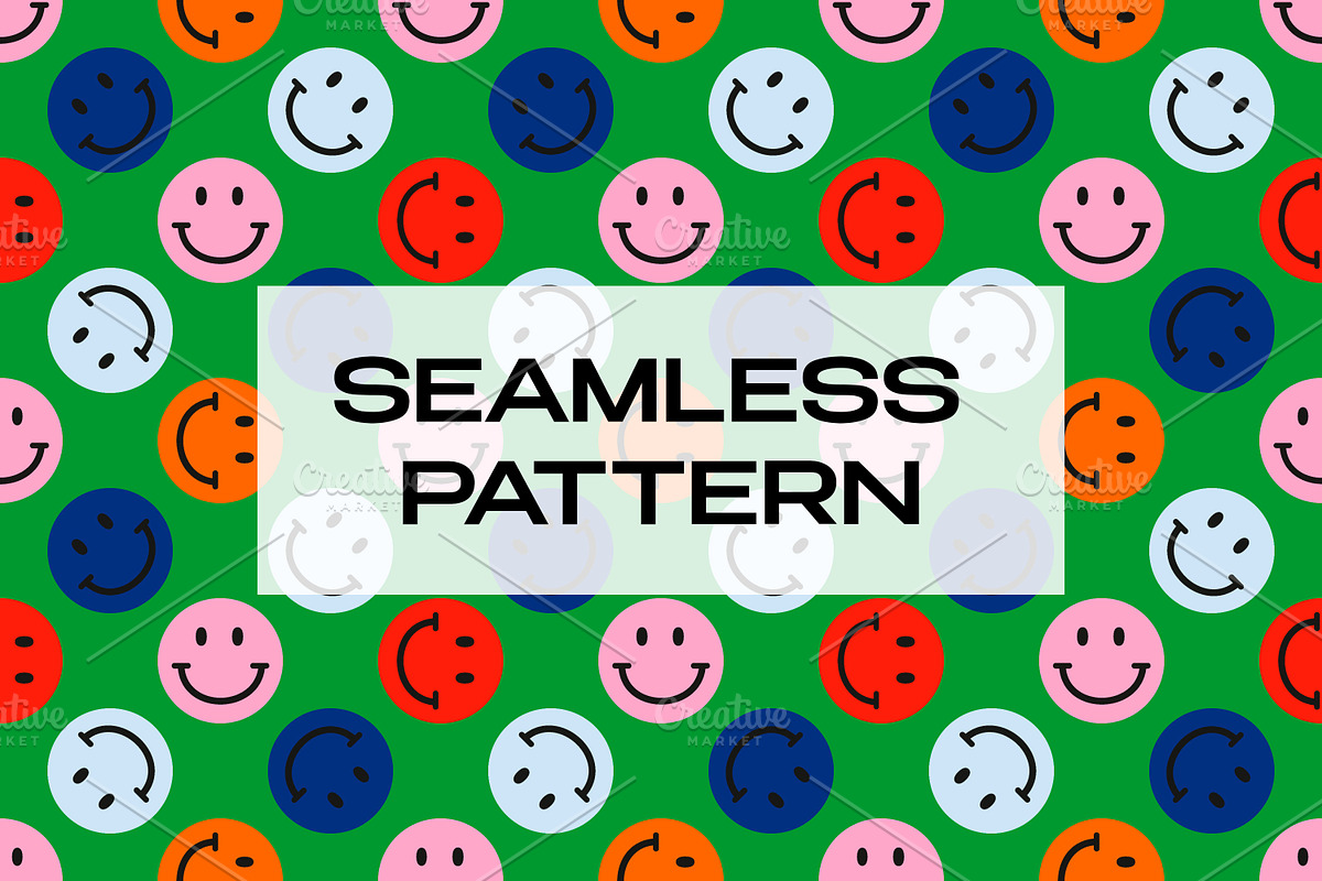 Smiling faces pattern, a Pattern Graphic by Art's and patterns (Photo 1 of 4)