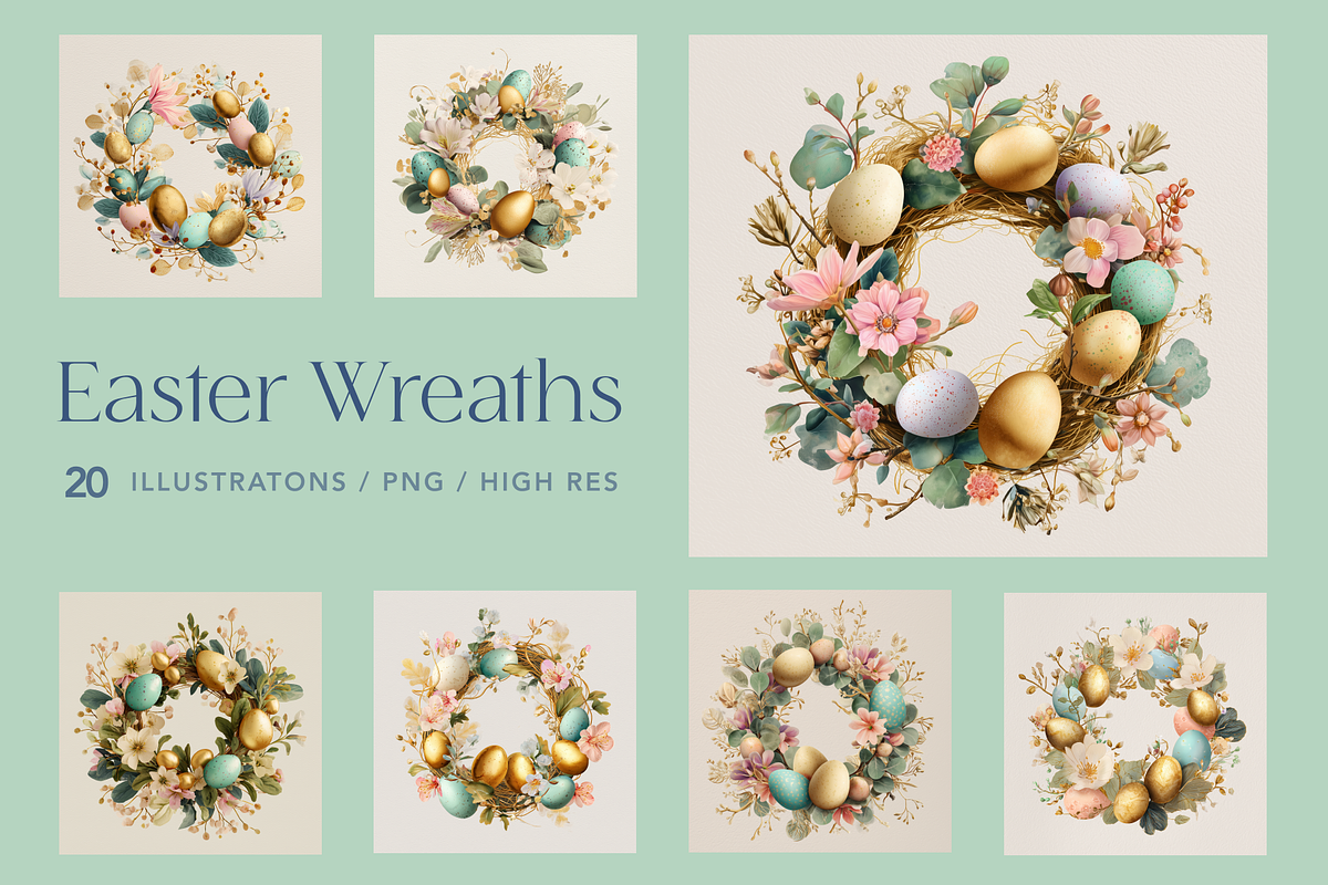 Easter Wreaths, a Decorative Illustration by Picturesque Stories (Photo 1 of 6)