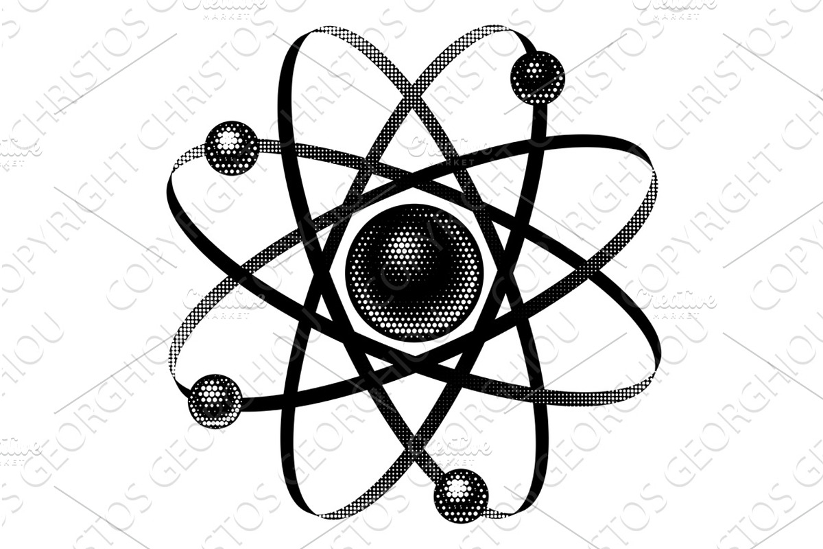 Retro Atomic Science Nuclear Physics, an Illustration by Christos Georghiou