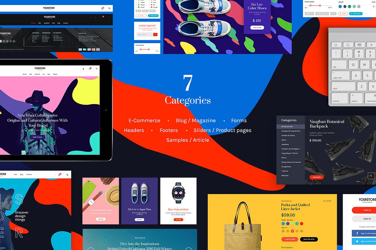 Multicolor UI Kit, an UI Kit Template by Amirzhanuly (Photo 3 of 10)
