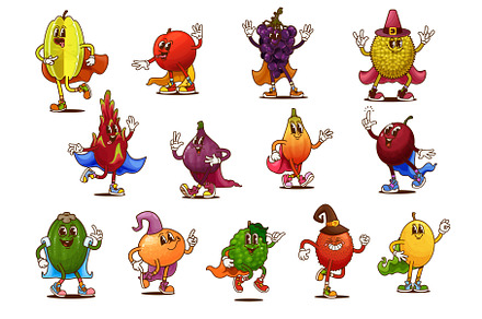 Cartoon groovy Halloween wizards