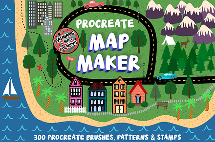 Procreate Map Maker Brush Bundle