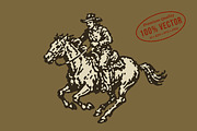 Vintage cowboy illustration, a Person Illustration by lettett (Thumbnail 1 of 3)