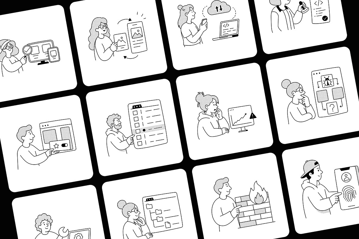 60 Web Development Illustrations, a Technology Illustration by Prosymbols (Photo 8 of 11)