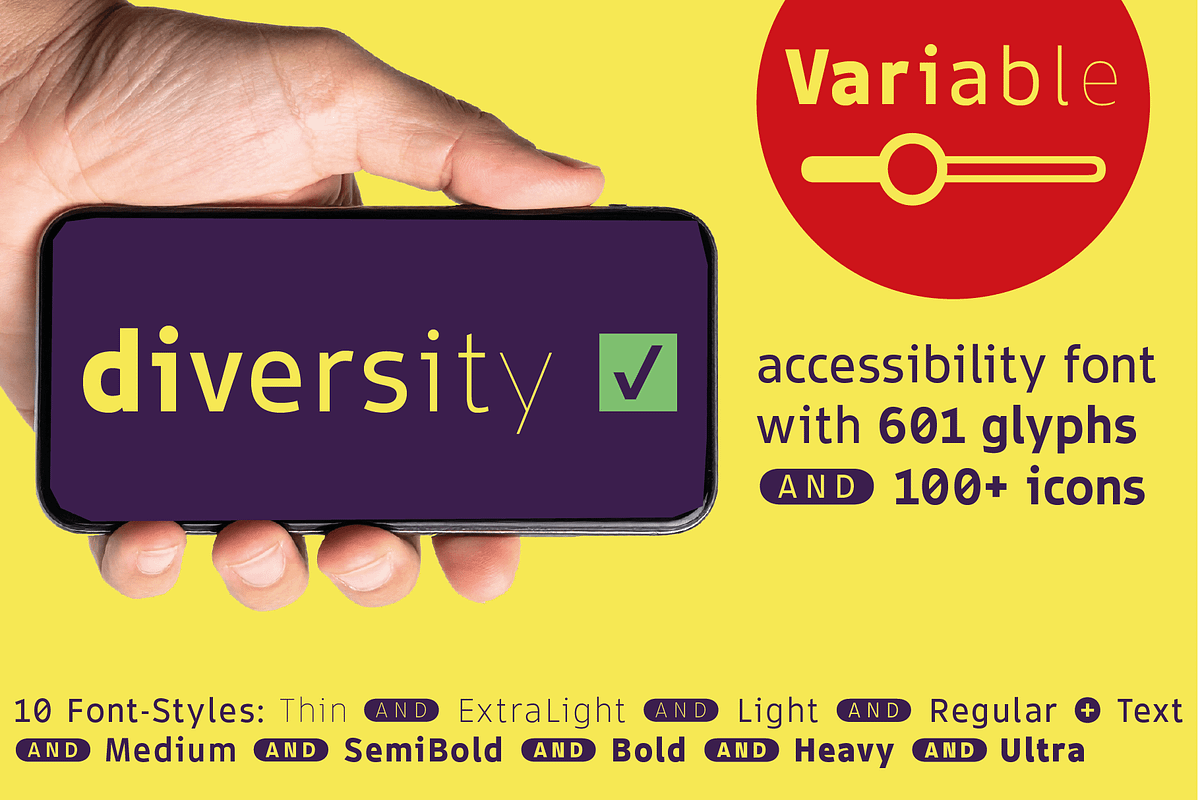 TYPEFACE Accessibility Sans 9 Fonts, a Sans Serif Font by Typo Graphic Design (Photo 2 of 6)