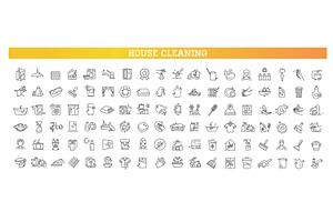 Home cleaning icons, an Icon by Tettygreen