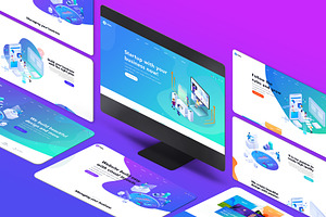 Isometric IMac Website Mockup