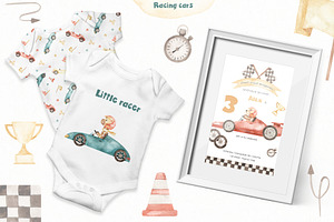 Racing Cars Watercolor Collection