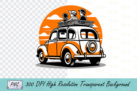 Cheerful Cartoon of Kids on a Road, a Transportation Illustration by Ghagra