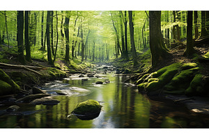 sprg forest in spring ai generated, a Nature Photo by pikepicture