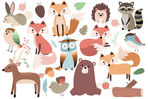 110 Pc Huge Woodland Clipart Set