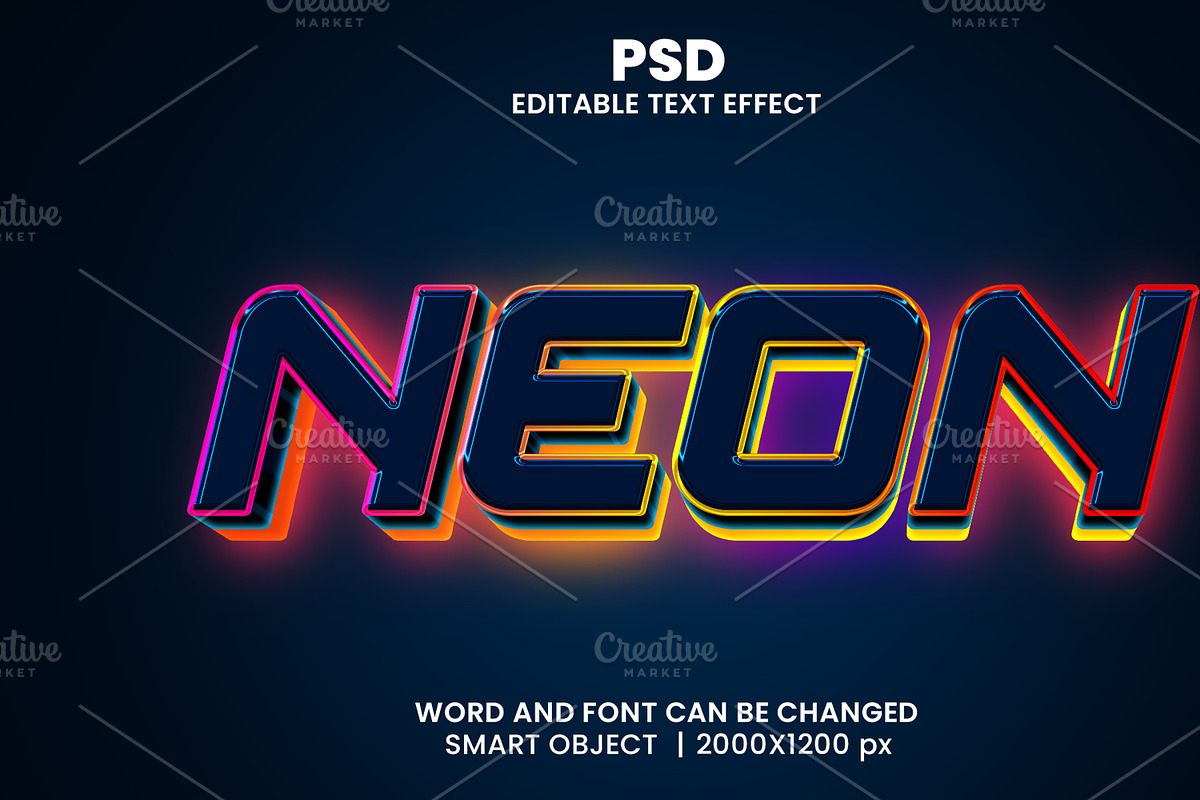 Neon light Editable Psd Text Effect, a Layer Style Add-On by bdrobin (Photo 2 of 2)