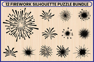 12 Festive Firework Burst Silhouette, a Decorative Illustration by Artivon