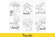 Cute Farm Animals Coloring Set, an Animal Illustration by Peekadillie Art (Thumbnail 2 of 3)