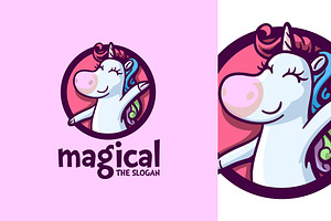 Cute Unicorn Logo