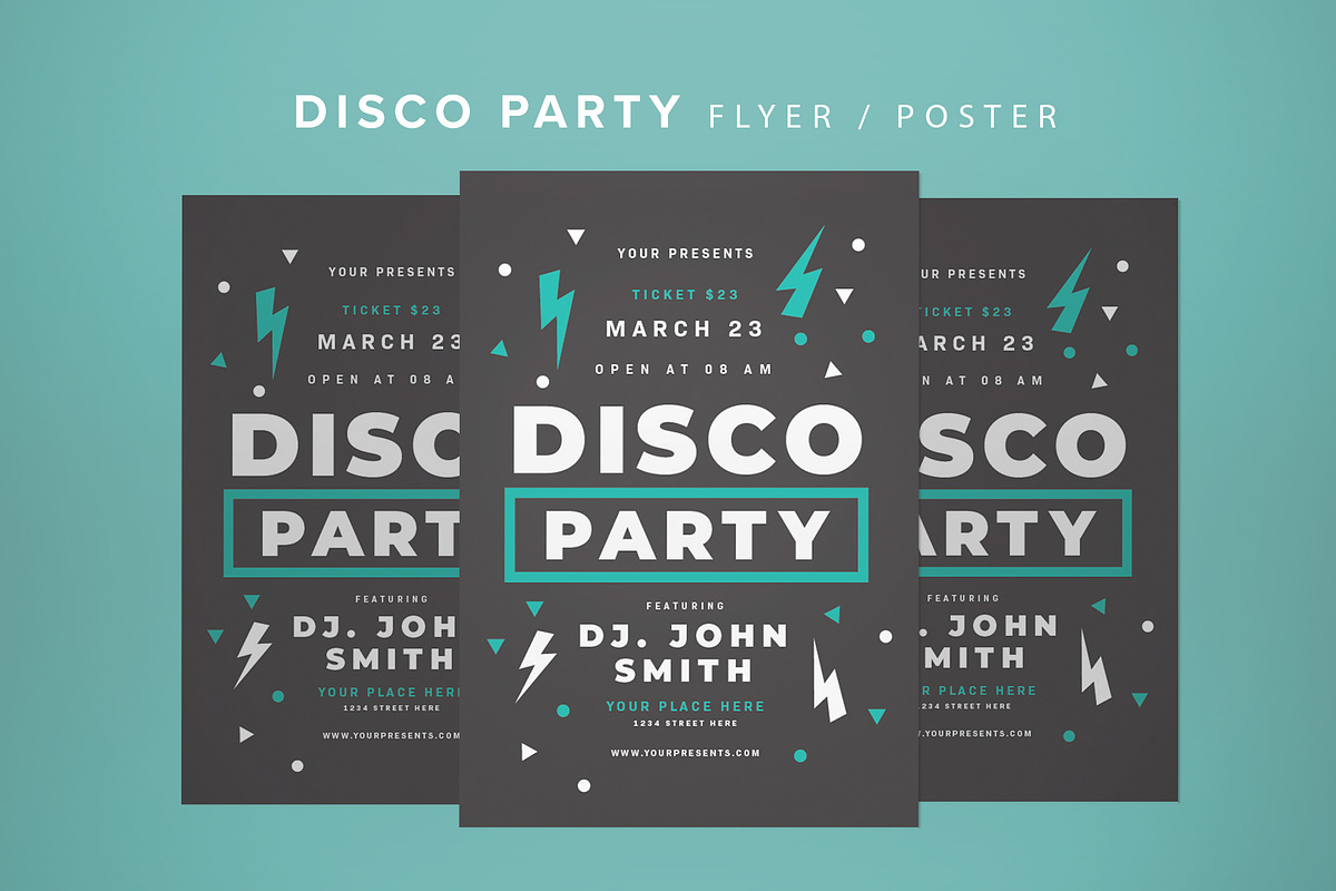 Disco Party Flyer, a Flyer Template by lilyshop (Photo 1 of 2)