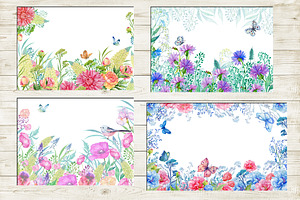 Floral Backgrounds Watercolor