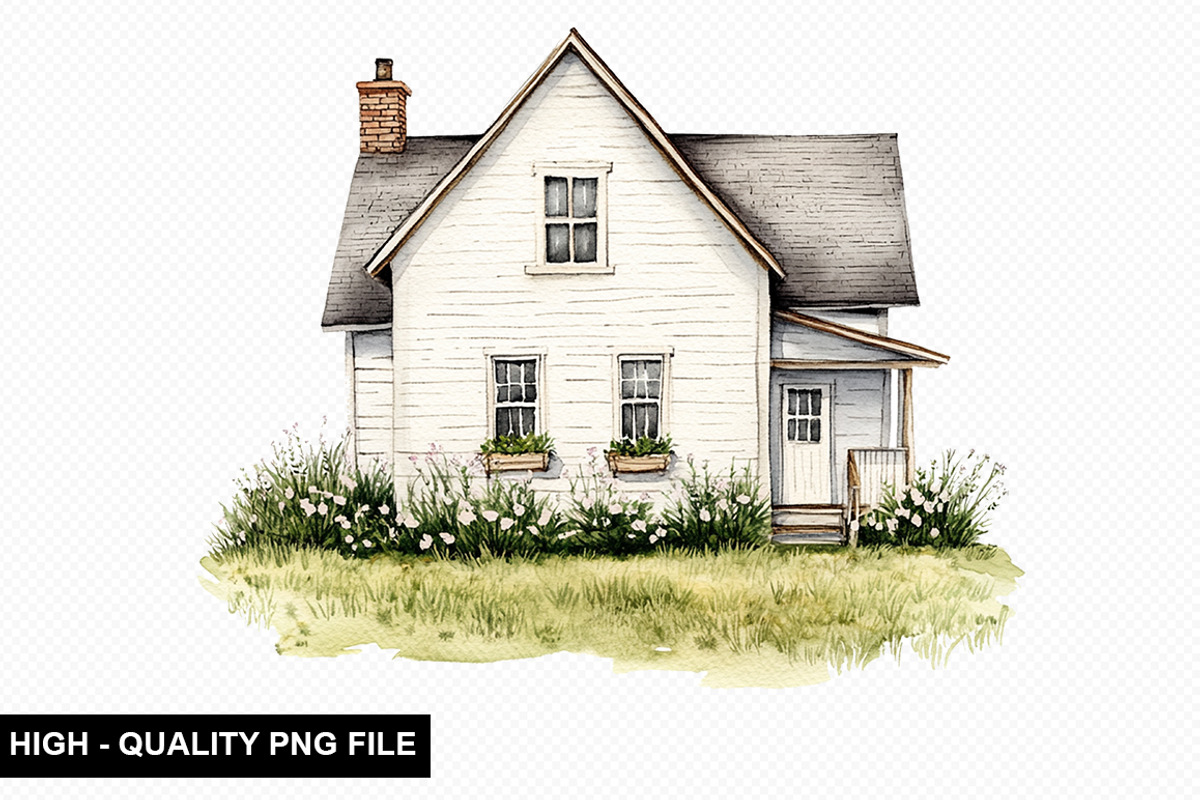 Watercolor House Clipart Bundle, an Illustration by crative8112 (Photo 6 of 9)