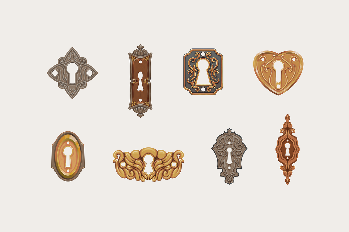Antique Keyholes, an Object Graphic by Deemak Daksina