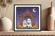 Halloween Ghouls Hand-Drawn Frame, an Illustration by Black Bird Studio (Thumbnail 4 of 4)