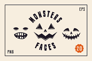 Pumpkin Creator. 20 Monster Faces