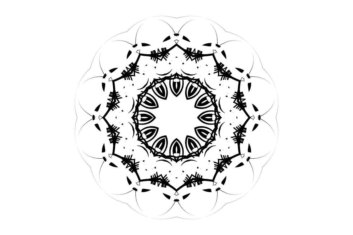 Modern Black and White Mandala Pack, a Decorative Illustration by NJ Himel (Photo 74 of 101)