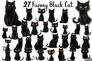 Quirky Funny Black Cat Sublimation, an Illustration by DreamCafeArt (Thumbnail 1 of 3)