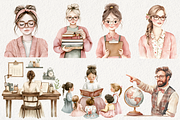 Whimsical Teacher Themed Clipart, an Illustration by NadiaTheronArt (Thumbnail 3 of 4)