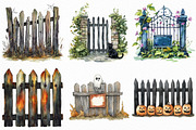 Watercolor Halloween Fence Clipart, an Illustration by Craft Nest (Thumbnail 5 of 6)