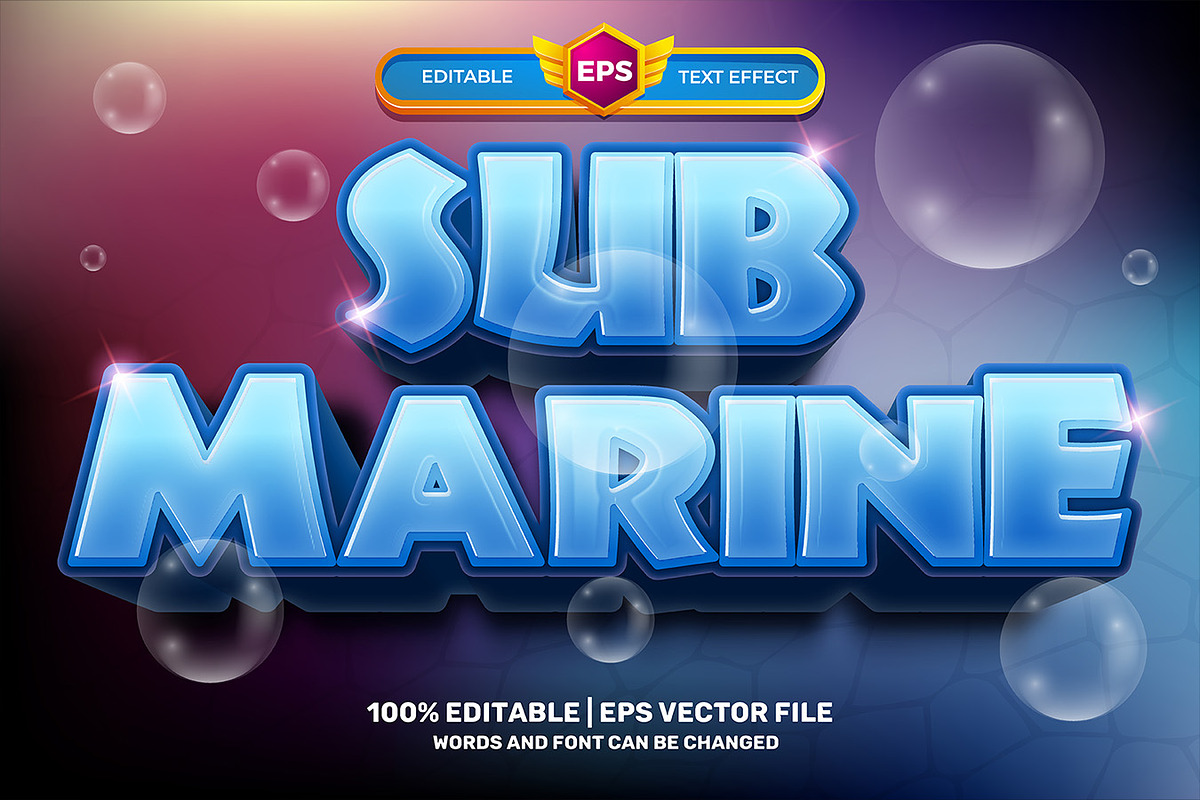 Ocean Cartoon 3D Text Effect, a Brushes & More by Agung Kreatif (Photo 8 of 9)