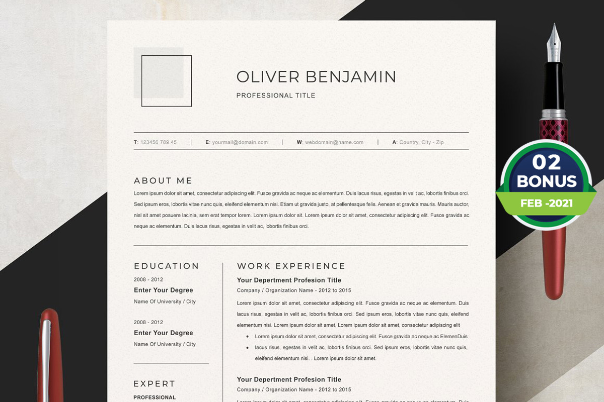 Resume/CV Bundle | 200+ for $29, a Resume Template by ResumeInventor (Photo 158 of 207)