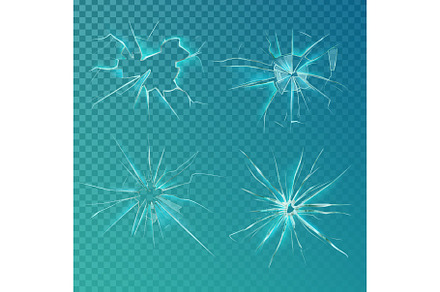 Set of isolated glass cracks on screens or windows, an Abstract Photo by Elegant Solution