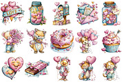 Whimsical Valentine's Day Clipart, an Illustration by OK Design (Thumbnail 3 of 6)