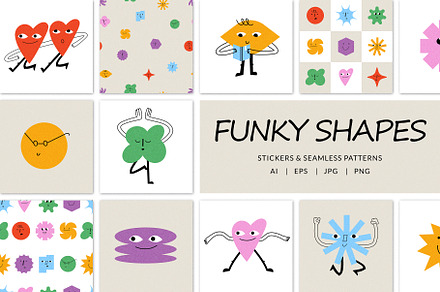 Funky shapes. Stickers, icons, an Emoji Icon by oxygen_8