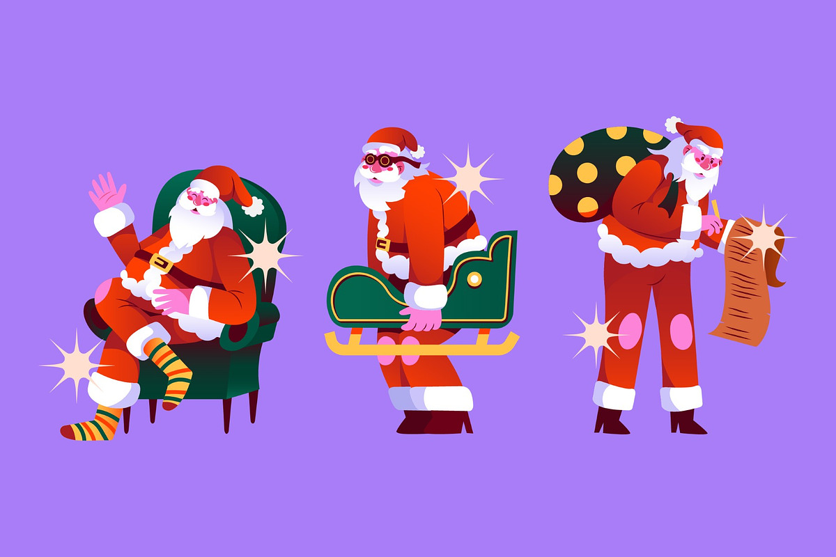 Santa Character Asset Illustration, an Object Illustration by graphicook (Photo 3 of 3)