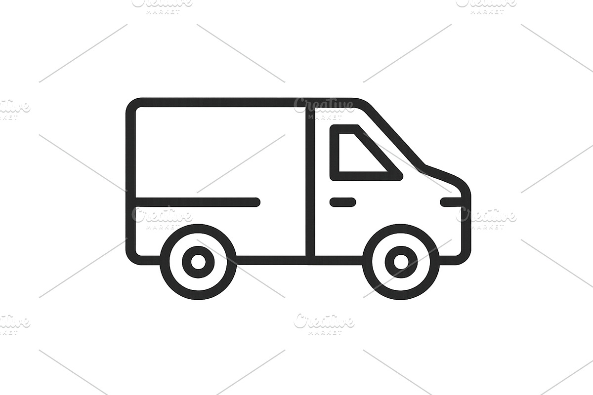 Delivery van parked on a city street, a Transportation Illustration by ZinetroN